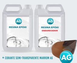 Resinas Epóxi 1KG + Corante semi-transparente marrom - Resinas ag