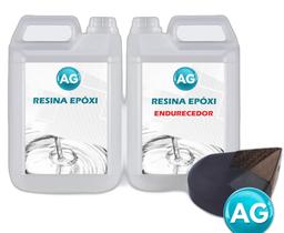 Resinas Epóxi 1Kg + Corante Semi-Transparente Preto Ag Baixa