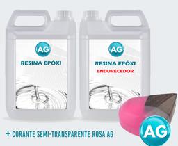 Resinas Epóxi 1KG + Corante semi-transparente Rosa Ag