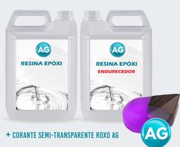 Resinas Epóxi 1KG + Corante semi-transparente roxo Ag - Resinas ag