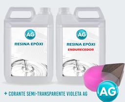 Resinas Epóxi 1KG + Corante semi-transparente violeta Ag