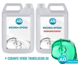 Resinas Epóxi 1KG + Corante Verde Translucido AG - Resinas ag