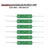 Resistência De Fio Enrolado 10W 5% Conjunto De 5 Peças 1R 10R 100R 1K 10K 12K 15K 18R 20R 22R 24R