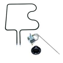 Resistência P/ Forno Elétrico Fischer 1000w X 220v + Termostato 320 Graus 16A 2 Terminais NF