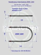 Resistências para Esterilizadores 255W 220V Resistências para Esterilizadores 255W 220V