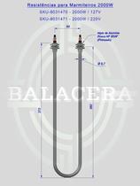 Resistências para Marmiteiros 69 x 370 2000W 127V Resistências para Marmiteiros 69 x 370 2000W 127V