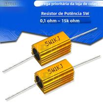 Resistor De Fio Enrolado Com Carcaça De Metal De Alumínio, 5 Peças, Rx24, 5w, 0.01-150k Ohm Resistor De Fio Enrolado Com Carcaça De Metal De Alumínio, 5 Peças, Rx24, 5w, 0.01-150k Ohm