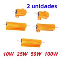 Resistor De Fio Enrolado De Alta Potência Com Carcaça De Alumínio 0.1~1K Ohm 2PCS 10W 25W 50W 100W