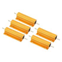 Resistor de revestimento de alumínio PATIKIL 100W 50 Ohm, pacote com 5 unidades, dourado