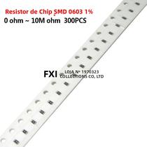 Resistor SMD 1% 0603 300pcs 0R a 10M 1/10W Vários Valores De Ohm