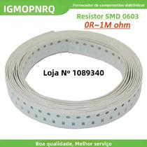 Resistores SMD 0603 100pcs 1/8W Chip De Resistência De 0 Ohm a 100K Ohm Resistores SMD 0603 100pcs 1/8W Chip De Resistência De 0 Ohm a 100K Ohm