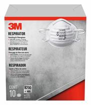 Respirador 3M 8200HB5-A N95 Paquete de 10 para Lijado y Fibra de Vidrio
