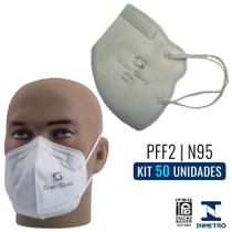 Respirador PFF2-S Branco s/ Válvula Kit com 50 Unidades SUPER SAFETY