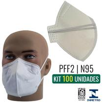 Respirador PFF2-S N95 Branco s/ Válvula Kit com 100 Unidades ALLIANCE