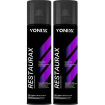 Restaurax 400ml Spray Aerossol Vonixx Kit 2 Revitalizador Restaurador Renovador Plastico Automotivo