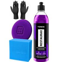 Restaurax Restaurador Plásticos Automotivo Kit Vonixx + Luva