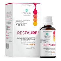 Restaure Vit. A + D3 + E + K2 Sabor Laranja Frasco De 15ml Central Nutrition Restaure Vit. A + D3 + E + K2 Sabor Laranja Frasco De 15ml Central Nutrition