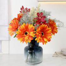 Restos de flores artificiais com vaso Gerbera Daisy Orchid Wheat