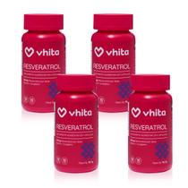Resveratrol 165mg com biotina , licopeno e proantocianidinas de 30 cápsulas Vhita 4 unidades