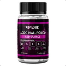 Resveratrol com Acido Hialuronico Antioxidante Formula Avançada 60Caps - Revivare