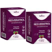 Resveratrol Trans Resveratrol Original 120 Cápsulas kit 2x 60 cáps Semente de Uva Supraervas Resveratrol Trans Resveratrol Original 120 Cápsulas kit 2x 60 cáps Semente de Uva Supraervas