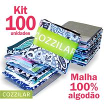 Retalho de Tecido Malha Variados 25 x 25 com 100 cortes