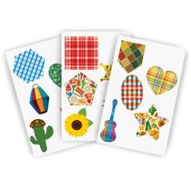 Retalho Remendo Tecido Adesivo Roupa Festa Junina 15 Adesivos