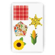 Retalho Remendo Tecido Adesivo Roupa Festa Junina 5 Adesivos