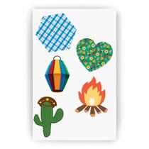 Retalho Remendo Tecido Adesivo Roupa Festa Junina 5 Adesivos