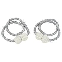 Retenções de cortina borlas prata cinza retenções amarrar costas clipes de fivela bola magnética casa cortina tiebacks decoração de corda