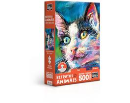 Retratos Animais Gato Quebra-cabeça 500 peças nano
