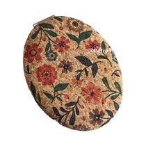 Retro vento flor portátil pequeno espelho girassol perfumado dobrável espelho dupla face