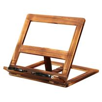 Retro Wood Book Stand Reading Rest Holder Cookbook Stand Foldable Tablet PC Textbook/Music Document Stand Desk Bookrest - A