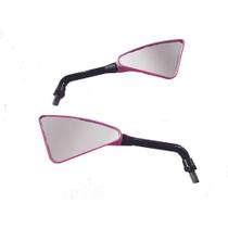 Retrovisor Arrow Capa Rosa Haste De Aço Preta Honda