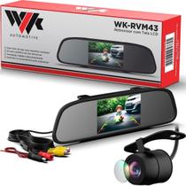 Retrovisor Automotivo com Tela + Câmera de Ré Lente Vidro Preto
