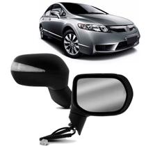 Retrovisor Civic 2006 A 2011 Elétrico Com Pisca Capa Preta