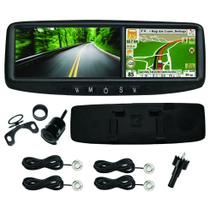 Retrovisor Com Gps E Camera De Re Orbe Visor 4,3 Polegadas E Com Sensor De Estacionamento De 4 Pontos Cor Prata