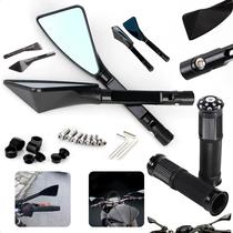 Retrovisor Com Manopla Preto Esportivo Alumínio Fan Dafra Fazer Yes 250 Honda