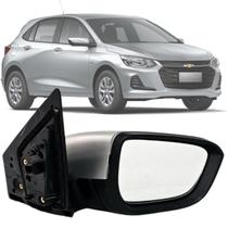 Retrovisor Direito Carona GM Chevrolet Onix Plus 2020 2021 de Regulagem Elétrica S/Ponto Cego e Capa Prata Branco e Vinho