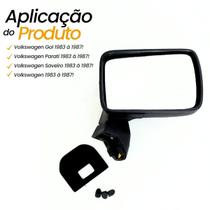 Retrovisor Direito Lado Passageiro Volkswagen Gol Parati Voyage Saveiro 1983 1984 1985 1986 1987