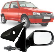 Retrovisor Direito (passageiro) Fiat Uno Mille Fire Way de 2 Portas 2006 2007 2008 2009 2010 2011 2012 2013 com Controle de Regulagem e Acabamento - Retrovex / Engekar