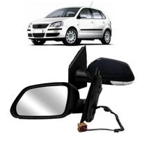 Retrovisor Elétrico Asférico Polo 2009 a 2010 Pisca Esquerdo