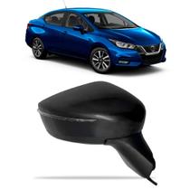 Retrovisor Elétrico Versa 2020 A 2022 C/ Pisca E Capa Preta