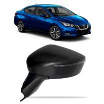Retrovisor Elétrico Versa 2020 A 2022 C/ Pisca E Capa Preta