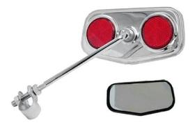 Retrovisor Espelho Bicicletas, Cromadoc/Refletor Pentagonal