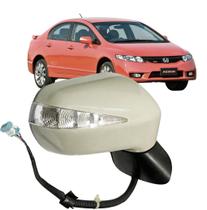 Retrovisor Espelho Honda Civic 2007 08 09 10 11 Elétrico Com Pisca Capa Lisa Direito