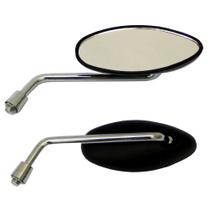 Retrovisor Espelho P/ Motocicletas Carros Hot Rod Adaptações Haste Metal Cromada Sport