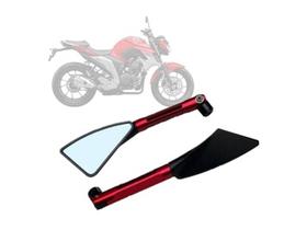 Retrovisor esportivo modelo rizoma c/ 3 pontas (vermelho) par tmac