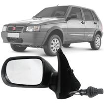 Retrovisor Esquerdo Uno Fire 4 Portas 2006 2007 2008 2009 2010 Controle Manual