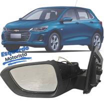 Retrovisor Externo Esquerdo Motorista Chevrolet GM Onix Plus 2020 2021 2022 2023 Elétrico com Sensor Ponto Cego